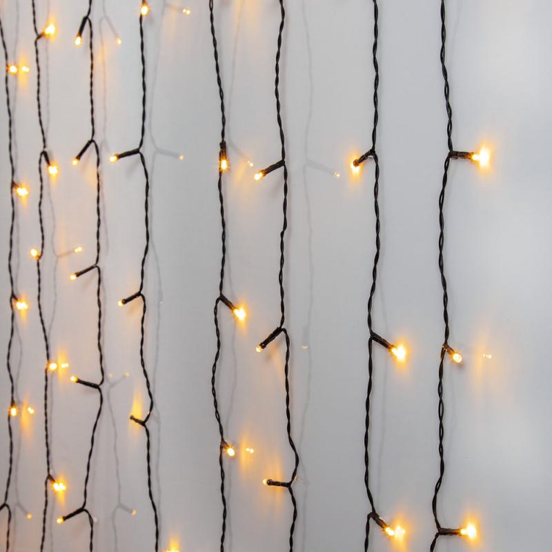 Ljusgardin 120LED 200cm Golden Warm White IP44