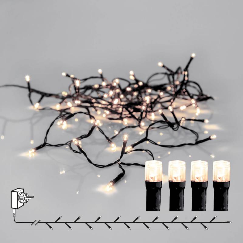 SERIE LED Ljusslinga Crispy Ice White 80L 5,6m Svart