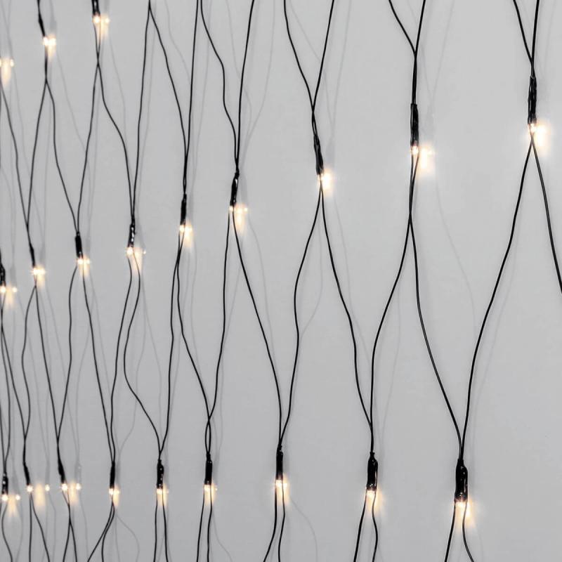 SERIE LED Ljusnät Crispy Ice White 160L 2m Svart