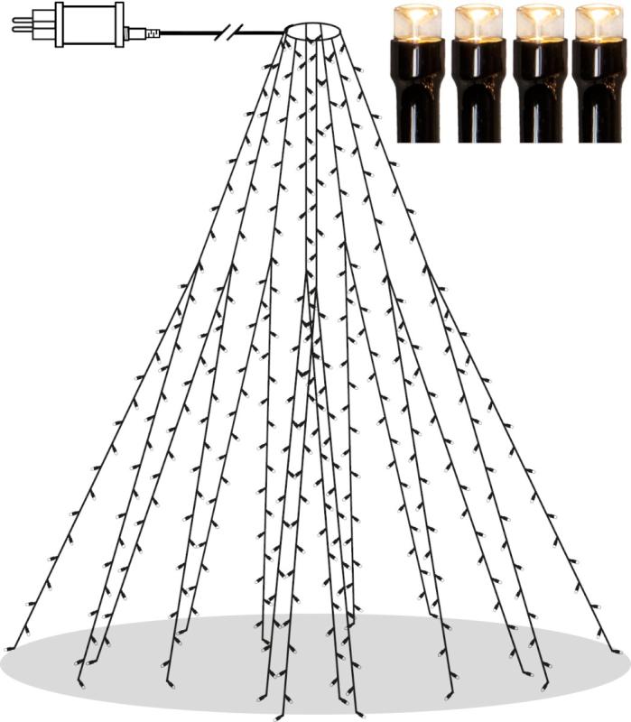 SHINY WARMWHITE Julgransbelysning 200cm 360LED Varmvit/Grön IP44