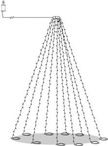 FLAGGSTÅNGSBELYSNING Shiny Warm White 10m 500LED  IP44