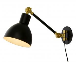 DUBLIN Vägglampa 40cm Svart/Matt Mässing