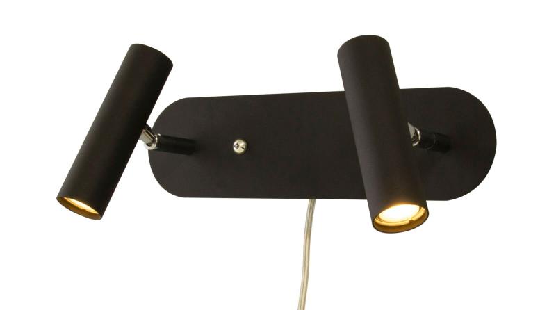 ARTIC Vägglampa LED Dubbel 30cm Svart/Krom