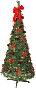 POP-UP-TREE Julgran med Röd dekoration 185cm 144LED