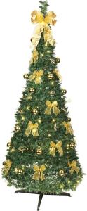 POP-UP-TREE Julgran med Gulddekoration 185cm 144LED