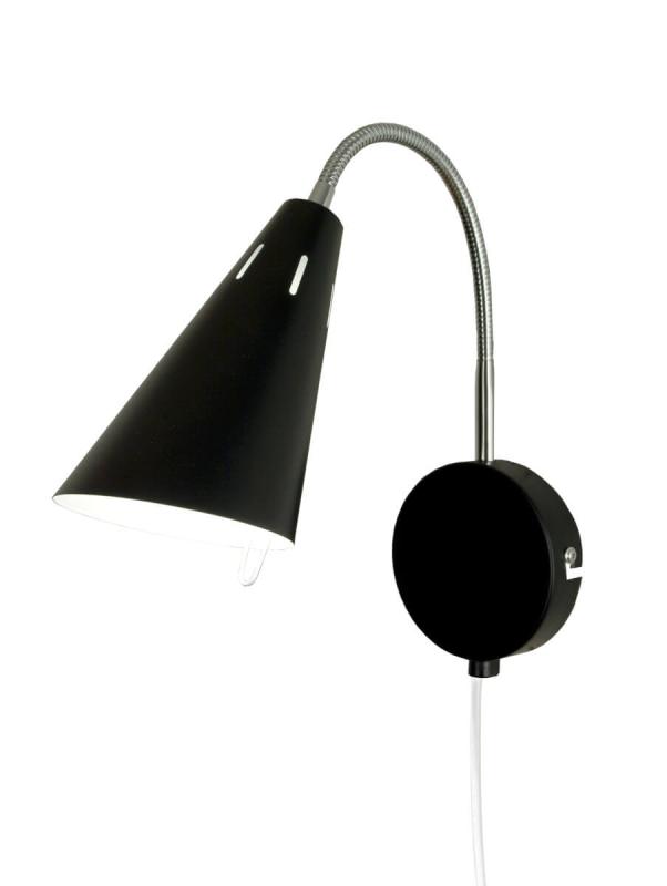 EVA Vägglampa 29cm Svart/Krom