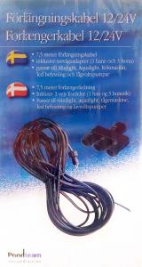 PONDTEAM Förlängningskabel 7,5m 12/24V