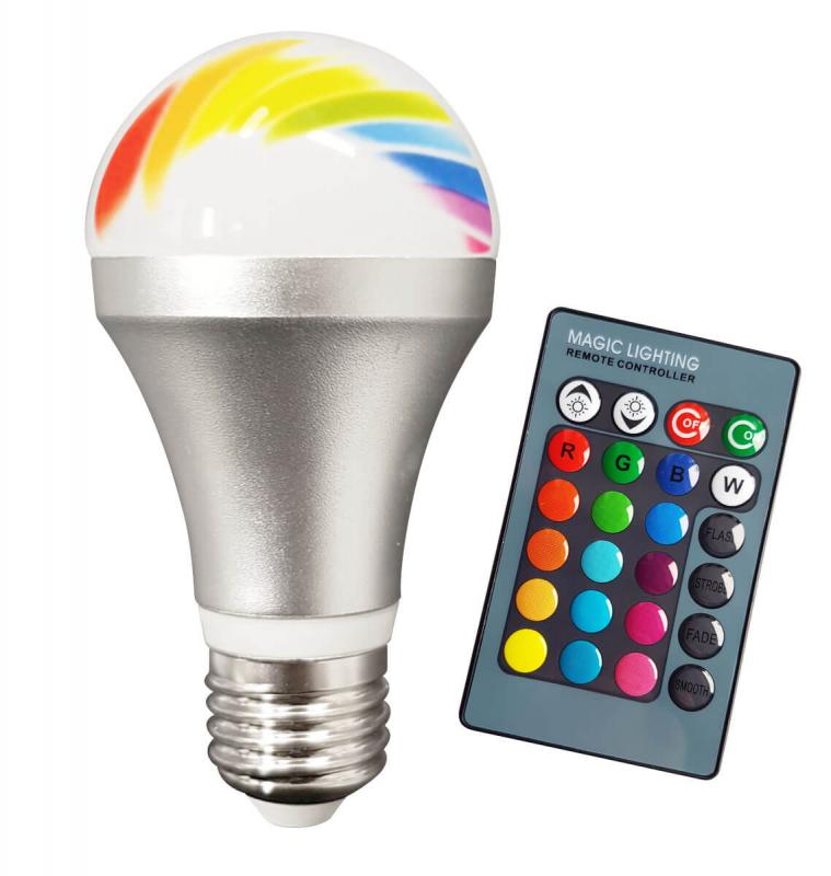 E27 LED RGB Lampa - Fjärrkontroll
