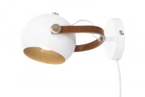 BOW Vägglampa 24cm Vit/Brun/Silver