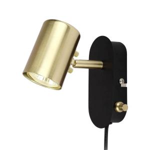 BALDER Vägglampa 14,5cm Svart/Matt Mässing