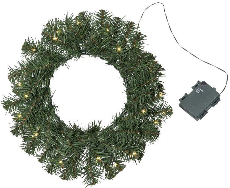 DALBO Krans Batteri 40cm 20LED Grön