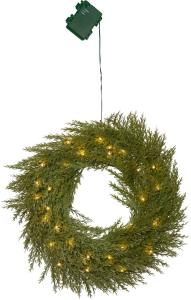 THUJA Krans Batteri 45cm 30LED Grön IP44