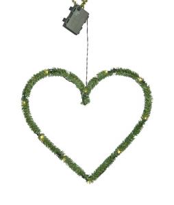 LINE HEART Krans 38cm 10LED IP44 Grön