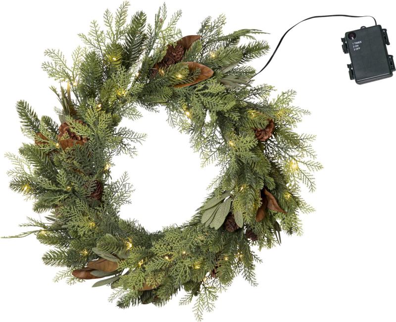 MIXI Krans Batteri 60cm 30LED Grön