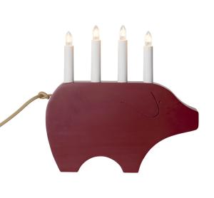 GRY Ljusstake 4L 28,5cm Röd