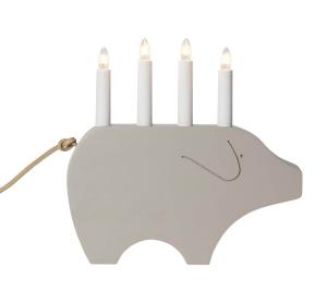 GRY Ljusstake 4L 28,5cm Beige