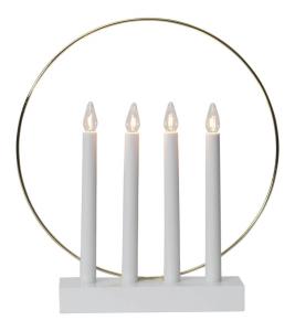 GLOSSY Träljusstake 32cm Vit