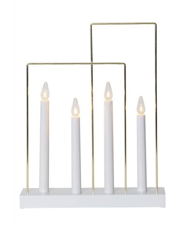 GLOSSY FRAME Träljusstake 36cm Vit