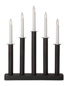 PLATE Ljusstake 5L 45cm Svart