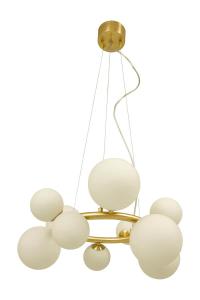 MOLEKYL Taklampa Rund 50cm Matt Mässing/Opalvit