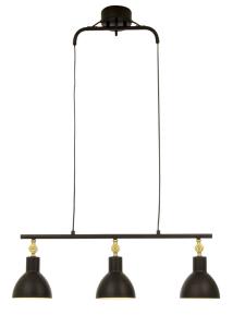 DUBLIN Taklampa 3:a 76cm Svart/Matt Mässing