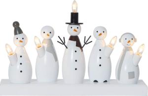 SNOWMAN Ljusstake 5L 33cm Vit
