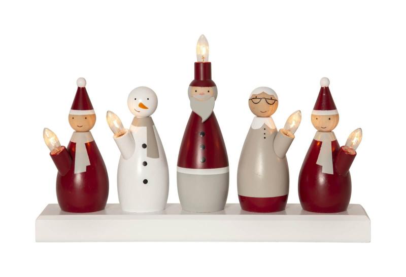 TOMTEFAMILJ Ljusstake 5L 33,5cm Flerfärgad