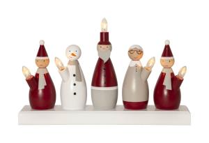 TOMTEFAMILJ Ljusstake 5L 33,5cm Flerfärgad