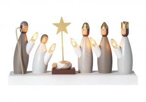 KRUBBA Träljusstake 33cm Flerfärgad