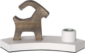 BRUCE Ljusstake 18cm Vit/Brun