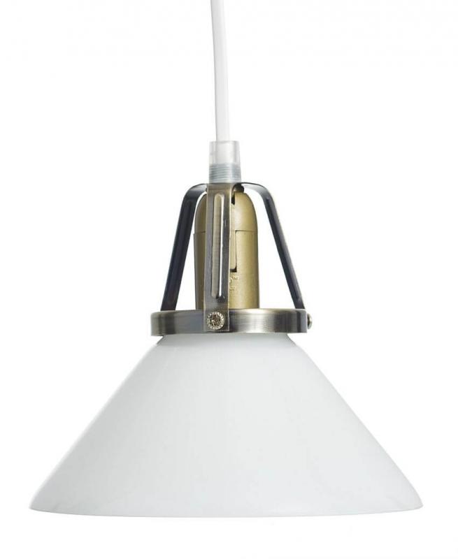 SKOMAKARE Fönsterlampa 15cm Antikmässing/Opalvit