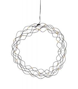 CURLY Hängande krans 30cm Svart