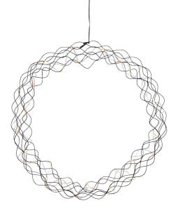 CURLY Hängande krans 48cm Svart