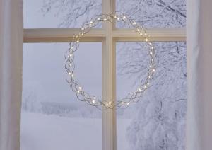 CURLY Hängande krans 45cm Krom