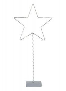 WIRY STJÄRNA Bordsdekoration 19cm 12LED Grå