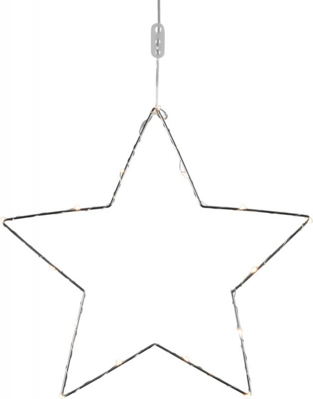 SPARKLING Stjärna 37cm 15LED Krom