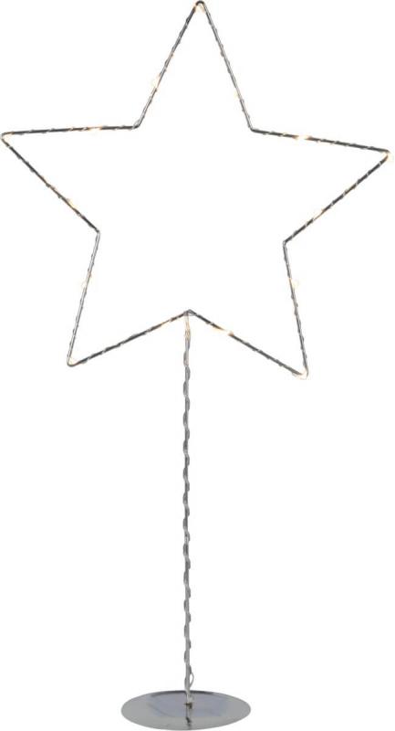 SPARKLING Stjärna på fot 31cm 15LED Krom
