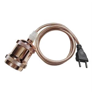 E27 Pendelupphäng 3,5m textilkabel Rosé