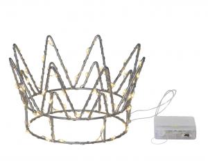 CROWN Bordsdekoration Batteri 70L 17cm Silver