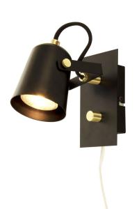 METZ Vägglampa 18cm Svart/Matt Mässing