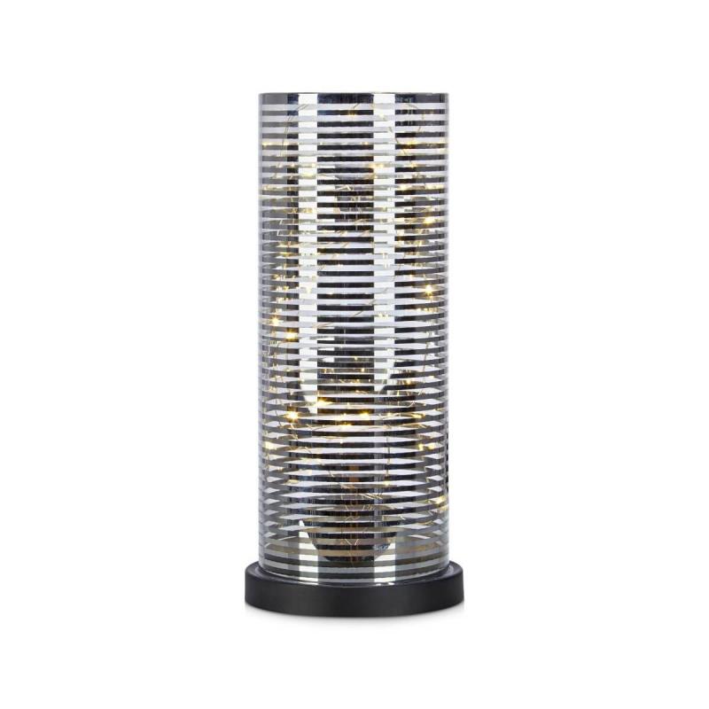 MOA GLASTUB Batteri-Dekoration 26,5cm Krom/Klar