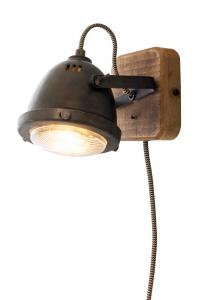 ALASKA Vägglampa 18,5cm Järngrå/Trä