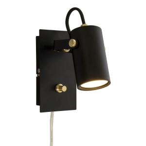 CILINDRO Väggspot LED 15cm Svart/Matt Mässing