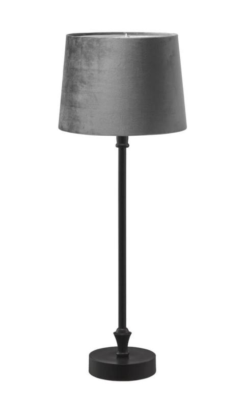 LIAM Bordslampa 59cm Svart/Sofia Grå Sammetskärm