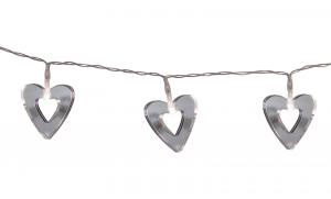 MIRROLA HJÄRTAN Ljusslinga 90cm Silver