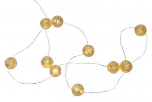 DEW DROP Boll-Ljusslinga 90cm Guld