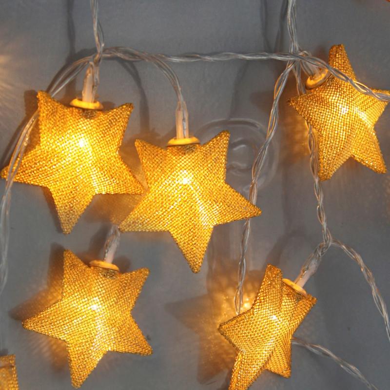 Meshy Ljusslinga Stjärnor Mässing