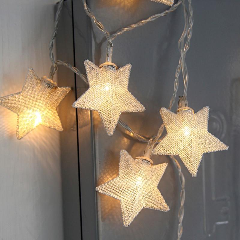 Meshy Ljusslinga Stjärnor Krom