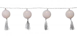 JOLLY TASSEL LIGHT Batterislinga 135cm Vit