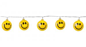 HAPPY Smiley Ljusslinga 105cm Gul